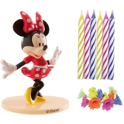 dekora , Taartkaars, zonder geur, pvc-set Minnie Mouse met 10 kaarsen, taartdecoratie dekora , Taartkaars, zonder geur, pvc-set Minnie Mouse met 10 kaarsen, taartdecoratie