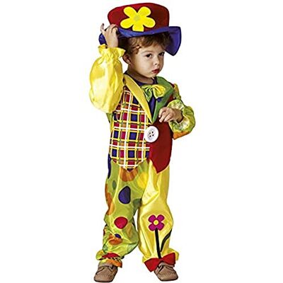 Boland 82256 clownkostuum voor kinderen, 4-delig, maat 110, kleurrijk carnavalskostuum voor meisjes en jongens, clownkostuum, kinderkostuum Boland 82256 clownkostuum voor kinderen, 4-delig, maat 110, kleurrijk carnavalskostuum voor meisjes en jongens, clownkostuum, kinderkostuum