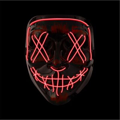 Costumed Purge Masker, led, controleerbaar, kleur naar keuze, kostuum voor dames en heren, Halloween, carnaval, Mardi Gras (rode led) Costumed Purge Masker, led, controleerbaar, kleur naar keuze, kostuum voor dames en heren, Halloween, carnaval, Mardi Gras (rode led)