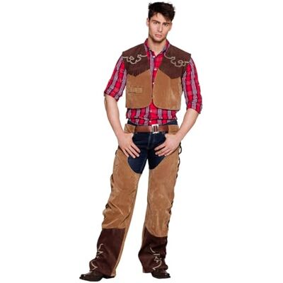 Boland Bruce Cowboykostuum voor volwassenen, vest en broek, wildvest, Sherriff, set, carnaval, themafeest Boland Bruce Cowboykostuum voor volwassenen, vest en broek, wildvest, Sherriff, set, carnaval, themafeest