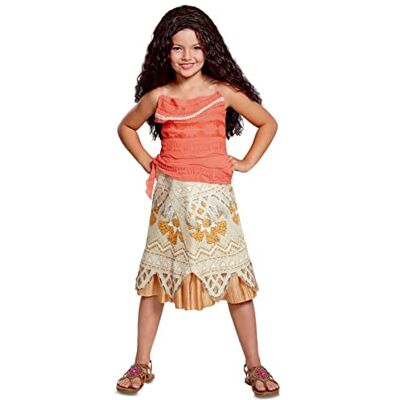 Disney Officieel Moana-kostuum voor kinderen, Deluxe, prinsessenkostuum voor meisjes, maat S Disney Officieel Moana-kostuum voor kinderen, Deluxe, prinsessenkostuum voor meisjes, maat S