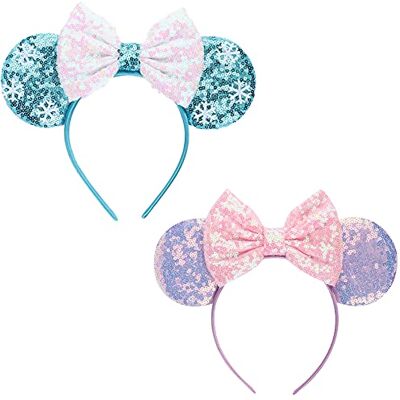 DRESHOW 2 stuks muizenoren boog hoofdband pailletten party decoratie cosplay kostuum voor meisjes en vrouwen DRESHOW 2 stuks muizenoren boog hoofdband pailletten party decoratie cosplay kostuum voor meisjes en vrouwen