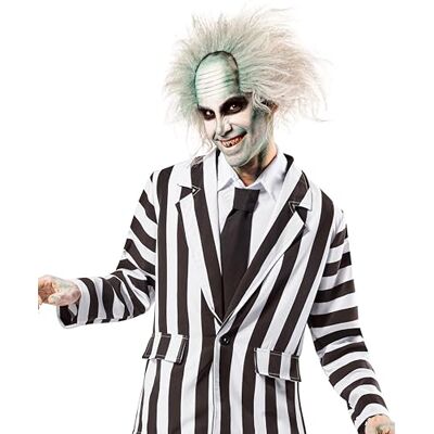 RUBIE'S officieel Beetlejuicekostuum voor heren met pruik, Halloweenkostuum, filmvermomming RUBIE'S officieel Beetlejuicekostuum voor heren met pruik, Halloweenkostuum, filmvermomming