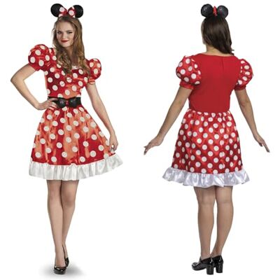 Disney Disguise Klassiek Minnie Mouse-kostuum met riem en hoofdband, 36-38 Disney Disguise Klassiek Minnie Mouse-kostuum met riem en hoofdband, 36-38