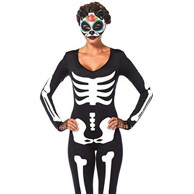 Leg Avenue Glow-in-The-Dark skeleton Catsuit kostuum voor volwassenen Leg Avenue Glow-in-The-Dark skeleton Catsuit kostuum voor volwassenen