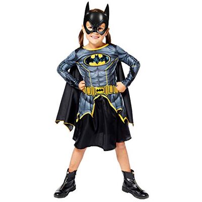 amscan Batgirl-kostuum, jurk met cape, 3D-masker, 100% gerecyclede materialen, super heroes, themafeest, carnaval amscan Batgirl-kostuum, jurk met cape, 3D-masker, 100% gerecyclede materialen, super heroes, themafeest, carnaval