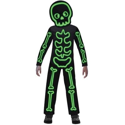 amscan 9907099 Lichtgevend skeletkostuum voor jongens en meisjes Glow in the Dark Stick, compleet kostuum voor carnaval, themafeest, Halloween, 6-8 jaar, groen amscan 9907099 Lichtgevend skeletkostuum voor jongens en meisjes Glow in the Dark Stick, compleet kostuum voor carnaval, themafeest, Halloween, 6-8 jaar, groen