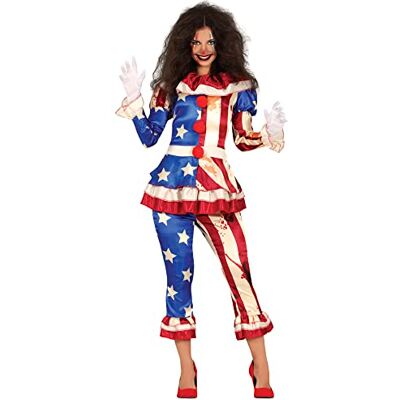 FIESTAS GUIRCA Kwaadaardig Amerikaans clownkostuum Amerikaanse horror clown dames maat 38-40 M FIESTAS GUIRCA Kwaadaardig Amerikaans clownkostuum Amerikaanse horror clown dames maat 38-40 M