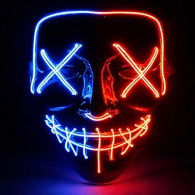 TK Gruppe Timo Klingler Purge led-horrormasker met 3 bestuurbare lichteffecten voor Halloween voor dames en heren (rode en blauwe leds) TK Gruppe Timo Klingler Purge led-horrormasker met 3 bestuurbare lichteffecten voor Halloween voor dames en heren (rode en blauwe leds)