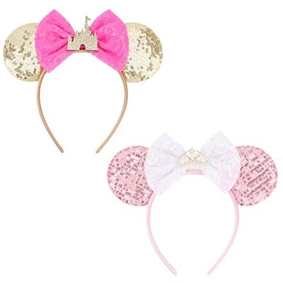 DRESHOW Muizenoren boog hoofdbanden pailletten party decoratie cosplay kostuum voor vrouwen DRESHOW Muizenoren boog hoofdbanden pailletten party decoratie cosplay kostuum voor vrouwen