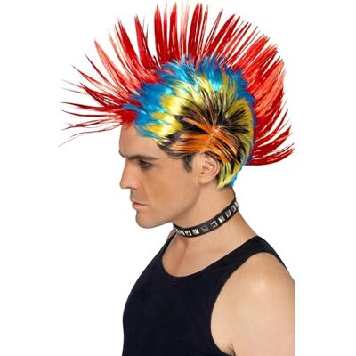Smiffys Mohawk Straat Punk Pruik Jaren 80 Multi Color Smiffys Mohawk Straat Punk Pruik Jaren 80 Multi Color