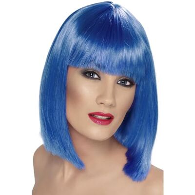 Smiffys Damespruik, vierkant, blauw Smiffys Damespruik, vierkant, blauw