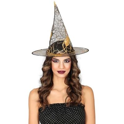 FIESTAS GUIRCA Transparante heksenhoed (één maat), heksenhoed voor Halloween en kostuumfeesten, ideale accessoires voor volwassen vrouwen, zwart FIESTAS GUIRCA Transparante heksenhoed (één maat), heksenhoed voor Halloween en kostuumfeesten, ideale accessoires voor volwassen vrouwen, zwart