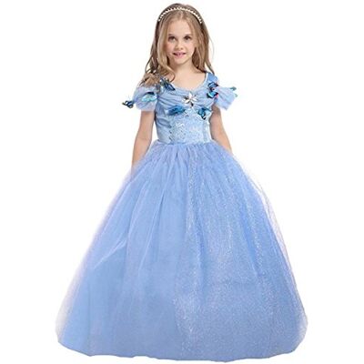 Elsa Prinsessenjurk voor meisjes, ijskoningin, prinsessenkostuum, jurk voor feest, verjaardag, carnaval, Halloween, prinsessenkostuum voor meisjes, 6-7 jaar (CNDR5) Elsa Prinsessenjurk voor meisjes, ijskoningin, prinsessenkostuum, jurk voor feest, verjaardag, carnaval, Halloween, prinsessenkostuum voor meisjes, 6-7 jaar (CNDR5)