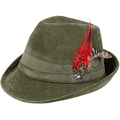 Boland 54285 Hoed Jagdmeister met Edelweiss, Groen, Jager, Klederdrachthoed, Volwassenen, Accessoire, Beieren, Oktoberfest, Bierfeest, Themafeest, Carnaval Boland 54285 Hoed Jagdmeister met Edelweiss, Groen, Jager, Klederdrachthoed, Volwassenen, Accessoire, Beieren, Oktoberfest, Bierfeest, Themafeest, Carnaval