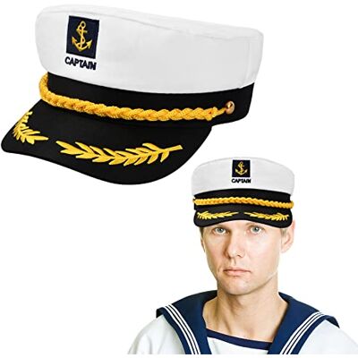 Culinavog Zeemanshoed, verstelbare kapitein, wit voor volwassenen, feesthoed, admiraalmuts, jacht mannen vrouwen accessoires kleding voor zee en rollenspel Culinavog Zeemanshoed, verstelbare kapitein, wit voor volwassenen, feesthoed, admiraalmuts, jacht mannen vrouwen accessoires kleding voor zee en rollenspel