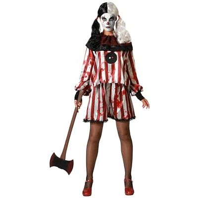 ATOSA 77483 Halloween clownkostuum voor volwassenen, Rojo Camiseta Con Pantalón Mujer volwassenen, rood, M-L ATOSA 77483 Halloween clownkostuum voor volwassenen, Rojo Camiseta Con Pantalón Mujer volwassenen, rood, M-L