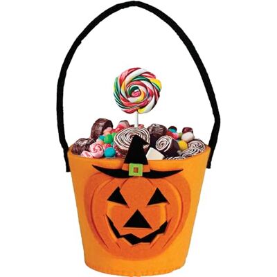 FIESTAS GUIRCA Vilten pompoenkubus oranje kat (12 x 10 cm) Accessoires voor truc of behandeling en Halloween-decoratie Ideaal voor kattenvleermuisfeesten en feesten Oranje FIESTAS GUIRCA Vilten pompoenkubus oranje kat (12 x 10 cm) Accessoires voor truc of behandeling en Halloween-decoratie Ideaal voor kattenvleermuisfeesten en feesten Oranje