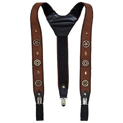 Bristol Novelty Steampunk BA2997 bretels voor volwassenen, bruin Bristol Novelty Steampunk BA2997 bretels voor volwassenen, bruin