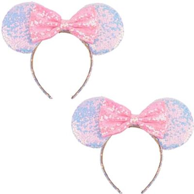 DRESHOW Muizenoren boog hoofdbanden pailletten party decoratie cosplay kostuum voor vrouwen DRESHOW Muizenoren boog hoofdbanden pailletten party decoratie cosplay kostuum voor vrouwen