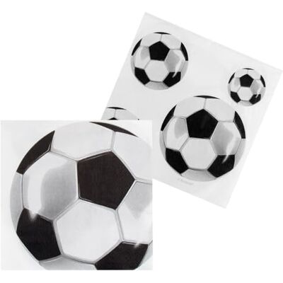 Boland 62522 Set van 20 feestservetten 33 x 33 cm, 100% papier, voetbalmotief, verjaardag, themafeest Boland 62522 Set van 20 feestservetten 33 x 33 cm, 100% papier, voetbalmotief, verjaardag, themafeest