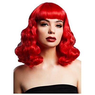 Smiffys Smiffy's Fever Bettie pruik met korte broek, rood Smiffys Smiffy's Fever Bettie pruik met korte broek, rood