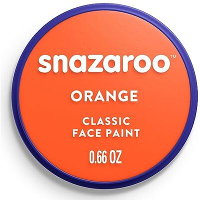Snazaroo Verf voor gezicht en lichaam, make-up voor gezicht en vermomming, voor kinderen en volwassenen, schmink, 18 ml, oranje Snazaroo Verf voor gezicht en lichaam, make-up voor gezicht en vermomming, voor kinderen en volwassenen, schmink, 18 ml, oranje