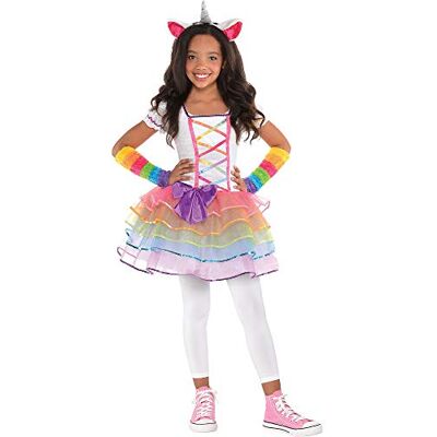 amscan 842747-55 Eenhoorn Rainbow jurk met hoofdband en verwarmer, 8-10 jaar amscan 842747-55 Eenhoorn Rainbow jurk met hoofdband en verwarmer, 8-10 jaar