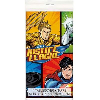 Unique Party 49963 tafelkleed van kunststof, 2,13 x 1,37 m, themafeest Justice League Unique Party 49963 tafelkleed van kunststof, 2,13 x 1,37 m, themafeest Justice League