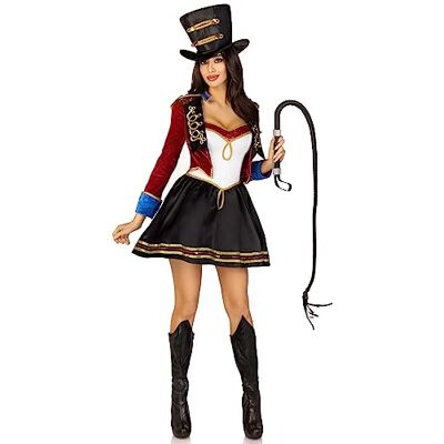 Leg Avenue 2 stuks Classic Ringmaster, bevat pailletten trimmed satijnen jurk met geborduurde tailcoat en top hoed Leg Avenue 2 stuks Classic Ringmaster, bevat pailletten trimmed satijnen jurk met geborduurde tailcoat en top hoed