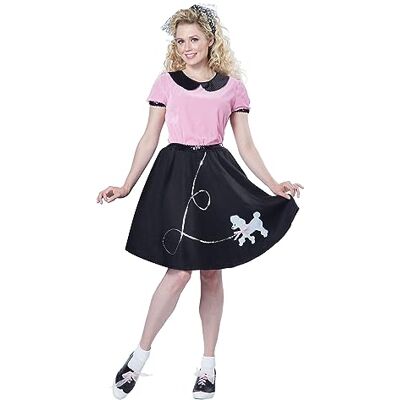 California Costumes 00710 roze/zwart, maat L 50's Hop/Caniche rok, maat L California Costumes 00710 roze/zwart, maat L 50's Hop/Caniche rok, maat L