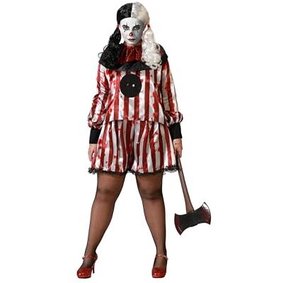 ATOSA Clownkostuum Halloween rood met broek dames volwassenen XXL ATOSA Clownkostuum Halloween rood met broek dames volwassenen XXL
