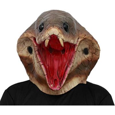 CreepyParty Realistisch slangenmasker, cobra, latex, dier, hoofd, kostuum voor Halloween, party, avond, carnaval, parade CreepyParty Realistisch slangenmasker, cobra, latex, dier, hoofd, kostuum voor Halloween, party, avond, carnaval, parade