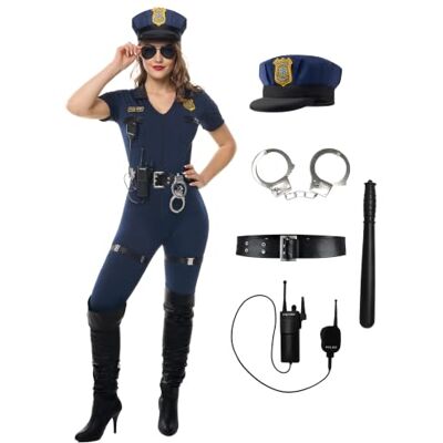 Spooktacular Creations Politiekostuum voor dames, sexy politieagentenset voor volwassenen, Halloween-kostuum, rollenspel, kostuum, kostuumfeest, themafeest, L Spooktacular Creations Politiekostuum voor dames, sexy politieagentenset voor volwassenen, Halloween-kostuum, rollenspel, kostuum, kostuumfeest, themafeest, L