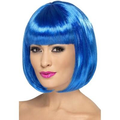 Smiffys Partyrama Pruik, 30 cm, blauw, korte bob met pony Smiffys Partyrama Pruik, 30 cm, blauw, korte bob met pony