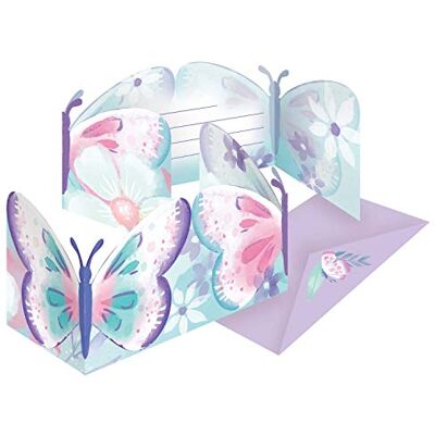 amscan 9909726 uitnodigingskaarten met enveloppen, vlinders, veelkleurig, 8 stuks amscan 9909726 uitnodigingskaarten met enveloppen, vlinders, veelkleurig, 8 stuks