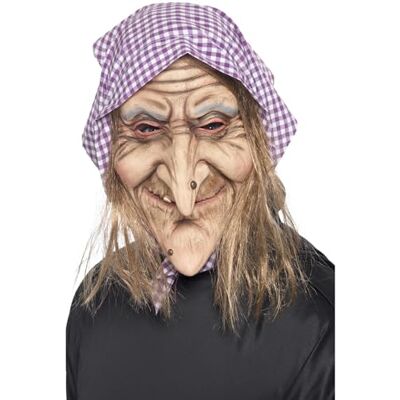 Smiffys Masker oude heks, bedekt het hoofd, latex Smiffys Masker oude heks, bedekt het hoofd, latex