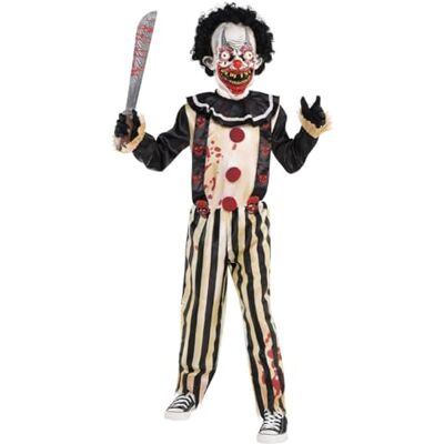 amscan Griezelig clownkostuum voor kinderen met masker en overall amscan Griezelig clownkostuum voor kinderen met masker en overall