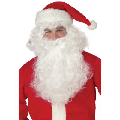 California Costumes Realistische pruik en baard voor kerstman, wit, Wit. California Costumes Realistische pruik en baard voor kerstman, wit, Wit.