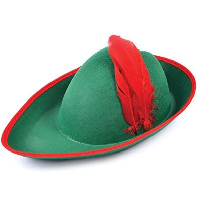 Bristol Novelty Groene en rode vilten hoed opvallend design, perfect voor rollenspellen, verkleedpartijen en themafeesten Bristol Novelty Groene en rode vilten hoed opvallend design, perfect voor rollenspellen, verkleedpartijen en themafeesten