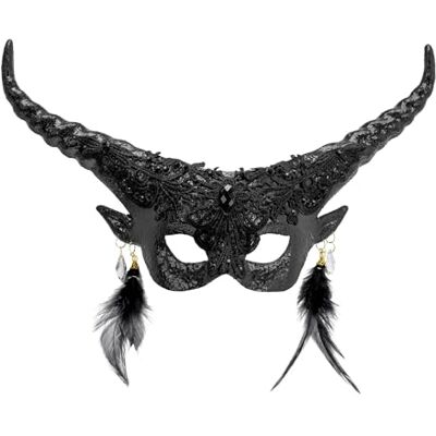 W WIDMANN MILANO Party Fashion Duivel oogmasker met hoorns, demon, Halloween-kostuum accessoire W WIDMANN MILANO Party Fashion Duivel oogmasker met hoorns, demon, Halloween-kostuum accessoire
