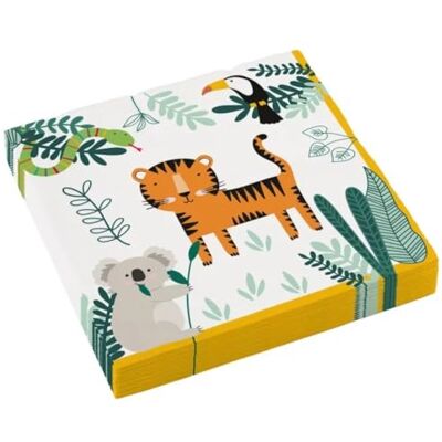 amscan 9909348 papieren servetten, motief: safari, 33 x 33 cm, 10239478, meerkleurig, 16 stuks amscan 9909348 papieren servetten, motief: safari, 33 x 33 cm, 10239478, meerkleurig, 16 stuks