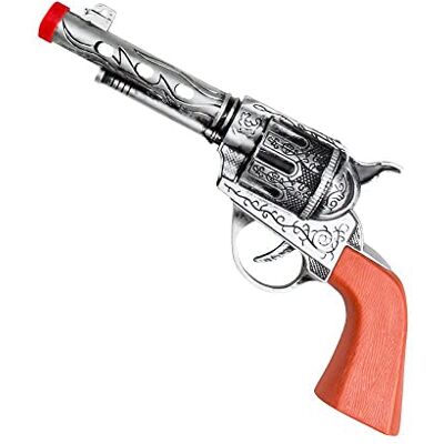 Boland 54338 Deputy Sheriff pistool, maat 20 cm, zilver/bruin, ornamenten, kinderen, speelgoed, wapen, dummy, kostuum, carnaval, themafeest Boland 54338 Deputy Sheriff pistool, maat 20 cm, zilver/bruin, ornamenten, kinderen, speelgoed, wapen, dummy, kostuum, carnaval, themafeest