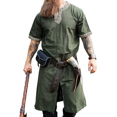 Leonardo Carbone Viking tuniek, Richard, middeleeuwse kleding, LARP, groen L Leonardo Carbone Viking tuniek, Richard, middeleeuwse kleding, LARP, groen L