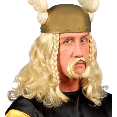 W WIDMANN MILANO Party Fashion V6263 Gallische pruik met snor, blond, Viking, Gallisch, themafeest, carnaval W WIDMANN MILANO Party Fashion V6263 Gallische pruik met snor, blond, Viking, Gallisch, themafeest, carnaval