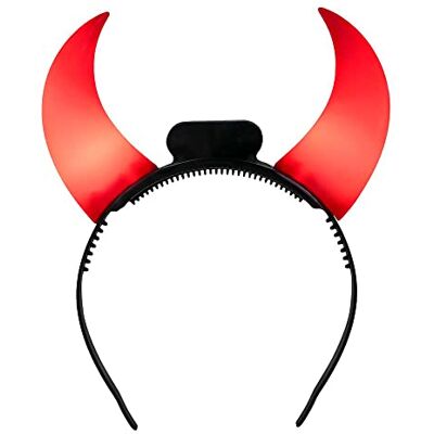 Boland 01071 Tiara led-duivelshoorns haarband met ledlicht en hoorns met batterijen, duivel, hoofddeksel, accessoires voor Halloween, carnaval, themafeest Boland 01071 Tiara led-duivelshoorns haarband met ledlicht en hoorns met batterijen, duivel, hoofddeksel, accessoires voor Halloween, carnaval, themafeest