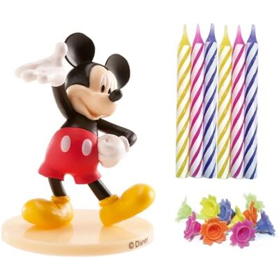dekora Verjaardagstaartdecoratie, pvc-Mickey set met 10 taartkaarsen, aantrekkelijk design dekora Verjaardagstaartdecoratie, pvc-Mickey set met 10 taartkaarsen, aantrekkelijk design