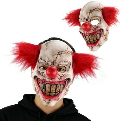 CHIKIXSON Halloween Killer Clown masker, griezelig clown decoratief masker voor volwassenen, voor Halloween, carnaval en horrorfeest CHIKIXSON Halloween Killer Clown masker, griezelig clown decoratief masker voor volwassenen, voor Halloween, carnaval en horrorfeest