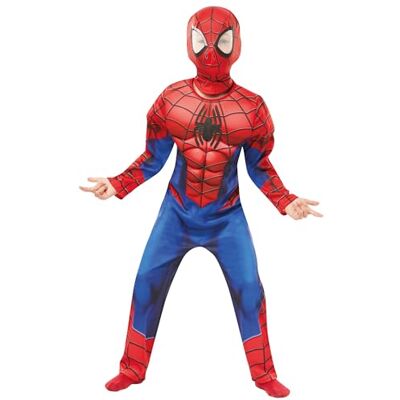 RUBIE'S RUBIES SPIDER-MAN – officieel Marvel – luxe kinderkostuum Spider-Man – maten 3 tot 8 jaar – kostuum met overall met gevoerde spieren en bivakmuts klittenbandsluiting RUBIE'S RUBIES SPIDER-MAN – officieel Marvel – luxe kinderkostuum Spider-Man – maten 3 tot 8 jaar – kostuum met overall met gevoerde spieren en bivakmuts klittenbandsluiting