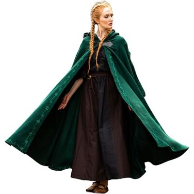 Leonardo Carbone ® Middeleeuwse wollen cape, uniseks, met borduurwerk en fibel Gesa Middeleeuwse kleding voor dames en heren Cape voor heren Hobbit kostuum LARP kleding Viking Cosplay Leonardo Carbone ® Middeleeuwse wollen cape, uniseks, met borduurwerk en fibel Gesa Middeleeuwse kleding voor dames en heren Cape voor heren Hobbit kostuum LARP kleding Viking Cosplay